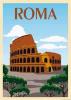 CARTA POSTER F.TO 50X70 - ROMA COLOSSEO VINTAGE